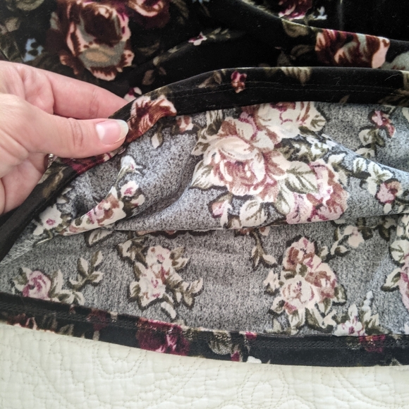 Velvet Baby Doll Dress Floral - Picture 7 of 11